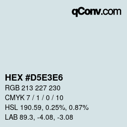 Farbcode: HEX #D5E3E6 | qconv.com