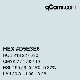 Color code: HEX #D5E3E6 | qconv.com