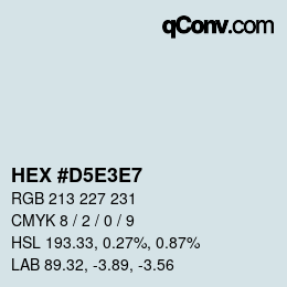 Código de color: HEX #D5E3E7 | qconv.com