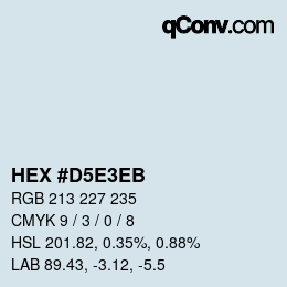 Color code: HEX #D5E3EB | qconv.com