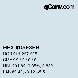 カラーコード: HEX #D5E3EB | qconv.com