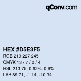 Color code: HEX #D5E3F5 | qconv.com