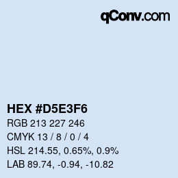 カラーコード: HEX #D5E3F6 | qconv.com