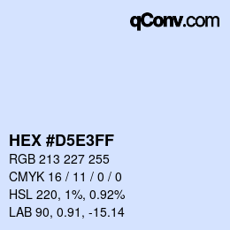 Farbcode: HEX #D5E3FF | qconv.com