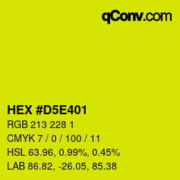 Color code: HEX #D5E401 | qconv.com