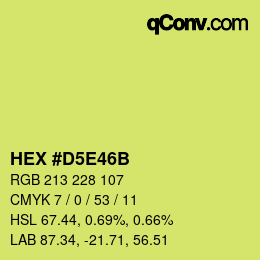 カラーコード: HEX #D5E46B | qconv.com