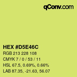カラーコード: HEX #D5E46C | qconv.com