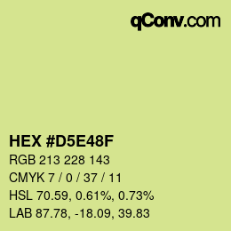 Color code: HEX #D5E48F | qconv.com