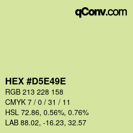 Color code: HEX #D5E49E | qconv.com