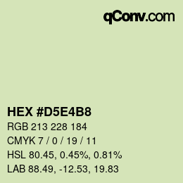 カラーコード: HEX #D5E4B8 | qconv.com