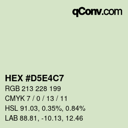 Farbcode: HEX #D5E4C7 | qconv.com