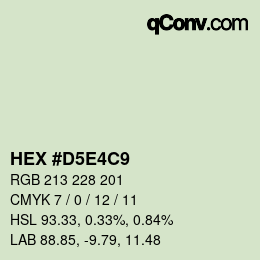 カラーコード: HEX #D5E4C9 | qconv.com