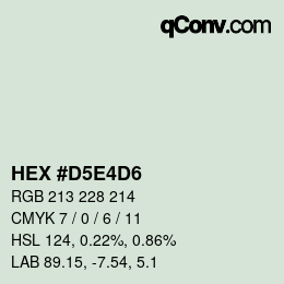 Color code: HEX #D5E4D6 | qconv.com