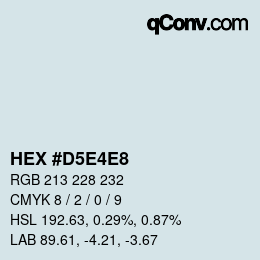 カラーコード: HEX #D5E4E8 | qconv.com