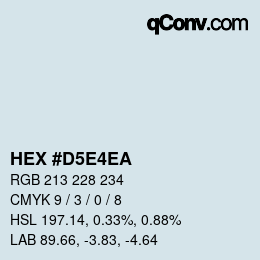 Color code: HEX #D5E4EA | qconv.com