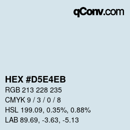 Color code: HEX #D5E4EB | qconv.com