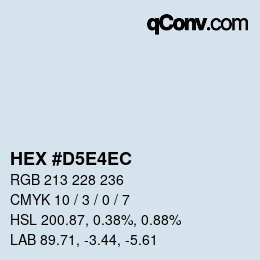 カラーコード: HEX #D5E4EC | qconv.com