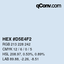 Farbcode: HEX #D5E4F2 | qconv.com