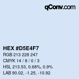 Farbcode: HEX #D5E4F7 | qconv.com