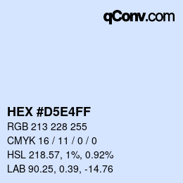 カラーコード: HEX #D5E4FF | qconv.com