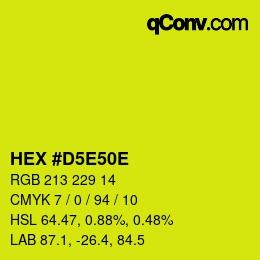 Color code: HEX #D5E50E | qconv.com