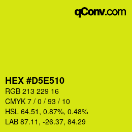 Código de color: HEX #D5E510 | qconv.com