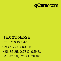 カラーコード: HEX #D5E52E | qconv.com