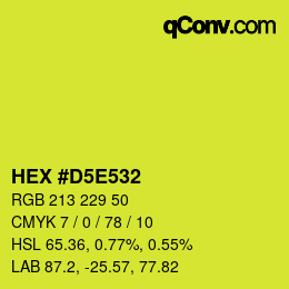 カラーコード: HEX #D5E532 | qconv.com