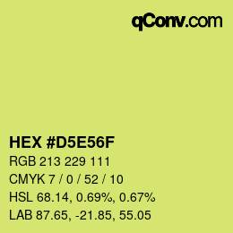Color code: HEX #D5E56F | qconv.com