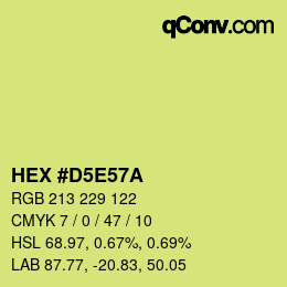 Color code: HEX #D5E57A | qconv.com