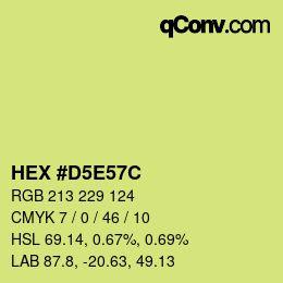 カラーコード: HEX #D5E57C | qconv.com