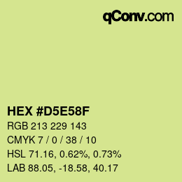 Color code: HEX #D5E58F | qconv.com