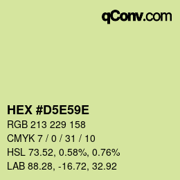 Color code: HEX #D5E59E | qconv.com