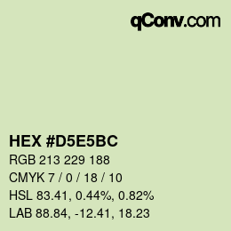 カラーコード: HEX #D5E5BC | qconv.com