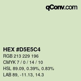 Color code: HEX #D5E5C4 | qconv.com