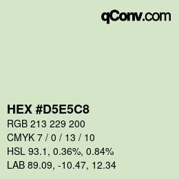 カラーコード: HEX #D5E5C8 | qconv.com