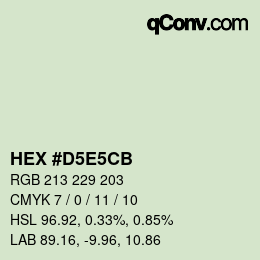Farbcode: HEX #D5E5CB | qconv.com