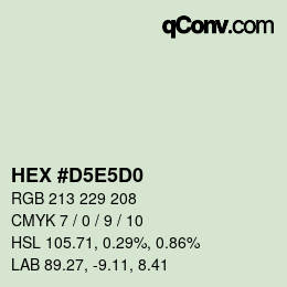 カラーコード: HEX #D5E5D0 | qconv.com