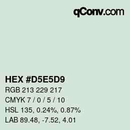 Color code: HEX #D5E5D9 | qconv.com