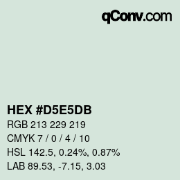 Color code: HEX #D5E5DB | qconv.com