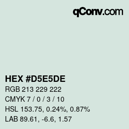 Color code: HEX #D5E5DE | qconv.com