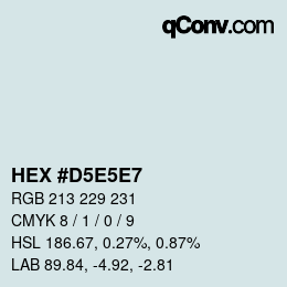 Color code: HEX #D5E5E7 | qconv.com