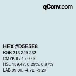 Color code: HEX #D5E5E8 | qconv.com