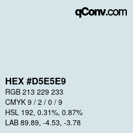 Código de color: HEX #D5E5E9 | qconv.com