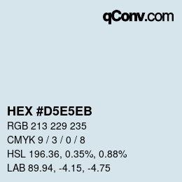 カラーコード: HEX #D5E5EB | qconv.com