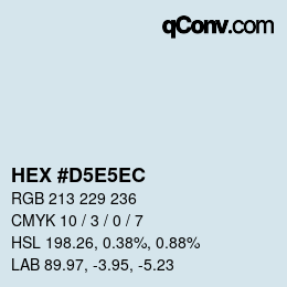 カラーコード: HEX #D5E5EC | qconv.com