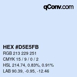 Farbcode: HEX #D5E5FB | qconv.com