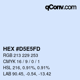 颜色代码: HEX #D5E5FD | qconv.com