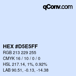 Color code: HEX #D5E5FF | qconv.com