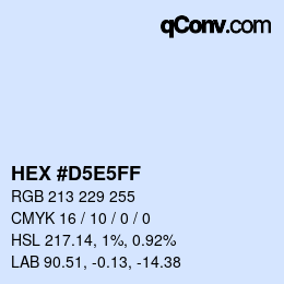 カラーコード: HEX #D5E5FF | qconv.com